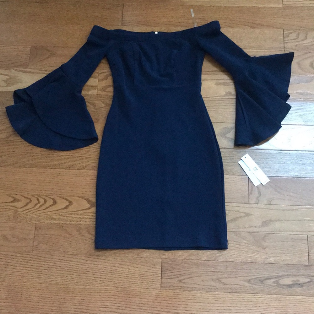 Off the shoulder body con dress